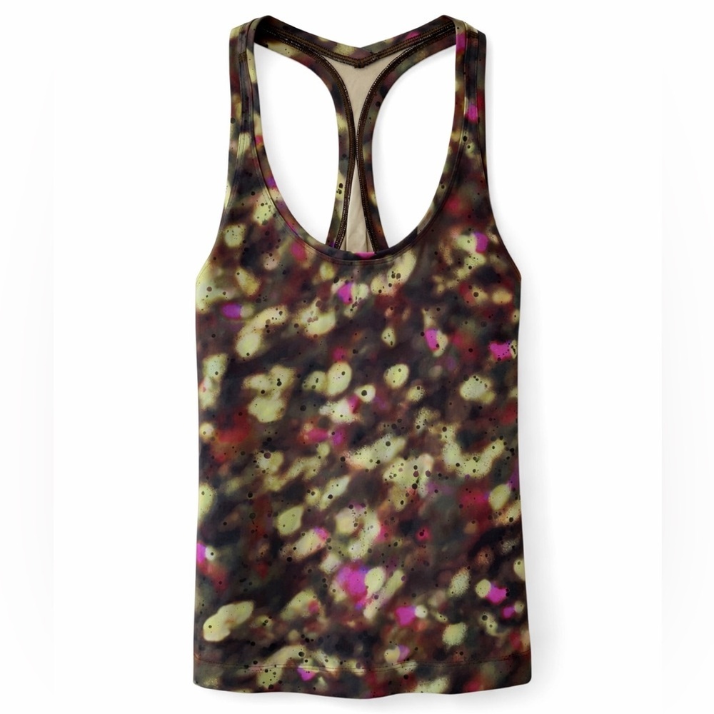 Lululemon Cool Racerback Short Tank Nulu Green Soft Focus Splatter 6